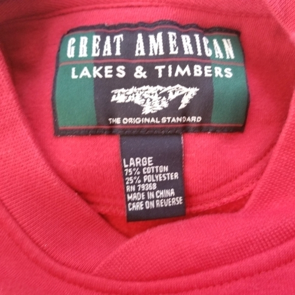 Christmas Sweatshirt Red Great American Lakes & Timbers Size L - Picture 4 of 4